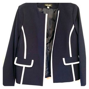 Open jacket/blazer  navy blue and white Triming